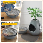 Eggloa6 Cat Litter Box Enclosure with 5PCS Litter Box Liners Plant Litter Box Large DIY Litter Box Furniture w/Cat Litter Mat, Smart Odor Removal System for Cats Kitty Bunny