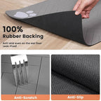 Pet Feeding Mat-Absorbent Pet Placemat for Food and Water Bowl, with Waterproof Rubber Backing, Quick Dry Water Dispenser Mat for Dog and Cat (27"x17", Striped Light Gray)