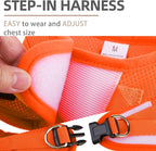PUPTECK Adjustable Dog Harness Collar and Leash Set Step in No Pull Pet Harness for Small Medium Dogs Puppy and Cats Outdoor Walking Running, Soft Mesh Padded Reflective Vest Harnesses