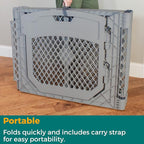 MyPet North States Petyard Plus: 3 Ft. Wide Folding Dog Playpen Indoor or Outdoor. 4-Panel Freestanding Play Pen Dog Gate Made in USA. 26" Tall, Fieldstone