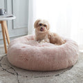 WESTERN HOME WH Calming Dog & Cat Donut Cuddler, Anti-Anxiety Warming Cozy Soft Round Bed, Fluffy Faux Fur Plush Cushion for Small Medium Dogs and Cats (20"/24"/27"/30")