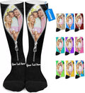 Artsadd Custom Face Socks for Dad Fathers Day Gift Novelty Personalized Photo Pet Socks Customized Crew Sock -Made In USA