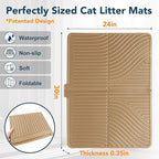 UPSKY Cat Litter Mat, Large Litter Box Mat Keep Floor Clean, 31" x 24" Kitty Litter Trapping Mat Soft on Kitty Paws, Waterproof and Washable Cat Mats for Litter Scatter Control