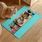 Spring Dachshund Pet Feeding Mat 24x16 Inch Cute Pet Feeding Area Mat Pet Food Mat Pet Mats for Food and Water Dog Mat for Food and Water Indoor Feeding Corner Kitchen Floor Decor