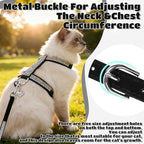 EXPAWLORER Cat Harness and Leash Set - Escape Proof Adjustable Cat Harness, H-shped Comfortable Soft Lightweight Kitten Harness for Outdoor Walking, for Small Medium Cats,Black Rhinestones M