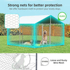7.8'x7.8' Large Outdoor Dog Kennel, Heavy Duty Dog Enclosure with Roof, Weather Resistant Cover and Security Lock(93"x93")