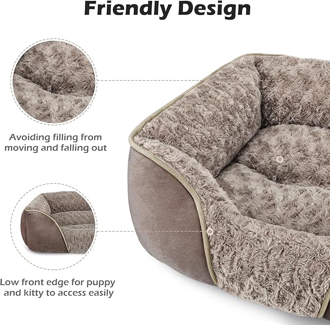 INVENHO X-Large Dog Bed Rectangle Washable Orthopedic Soft Calming Sleeping Durable Pet Cuddler with Anti-Slip Bottom