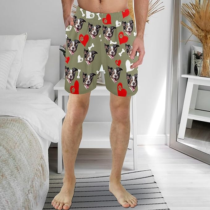 Custom Pajama Pants for Men, Personalized PJ Pants with Photos, Custom Mens Pajama Shorts, Gifts for Dad Husband