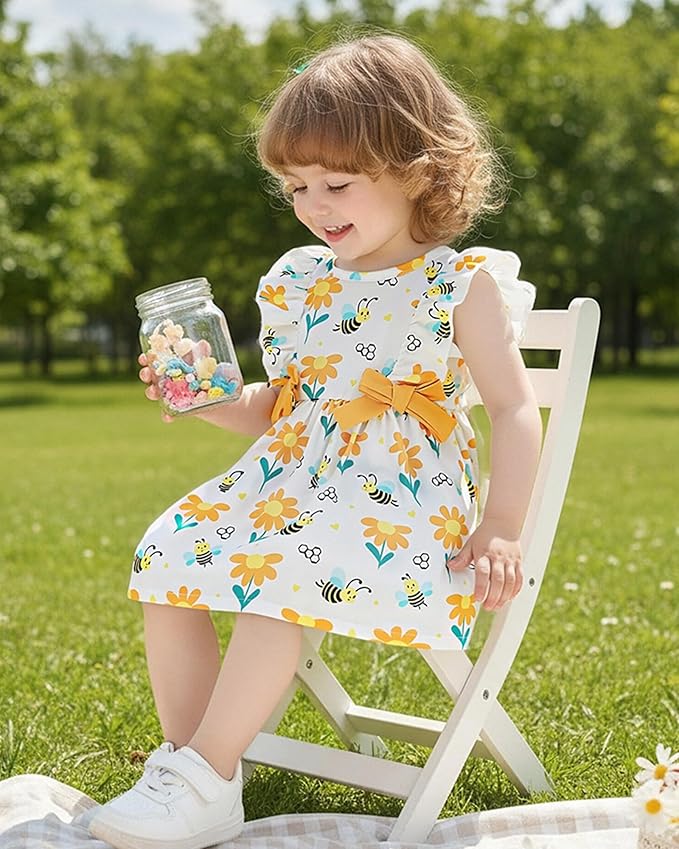 Mioglrie Baby Girl Dress Summer Girl Clothes Infant Outfits Newborn Ruffle Sleeveless Sundress Cute Dresses for Girls