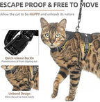 PUPTECK Cat Harness and Leash Set Escape Proof, Reflective Adjustable Soft Mesh Kitten Vest Harness for Walking Travel, Black, S
