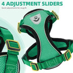 PUPTECK Cat Harness and Leash Set Escape Proof Reflective Cat Walking Harness Adjustable Soft Breathable Mesh Vest for Small Pets, Dark Green, L
