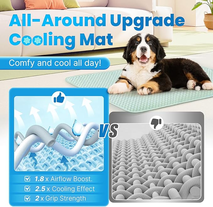 Mora Pets Dog Cooling Mat Breathable Cooling Pad for Dog Cats Washable Pet Cooling Mat for Indoor Outdoor Pets with Non-Slip Bottom 28 x 22 inch Small