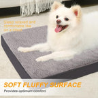KSIIA Orthopedic Crate Bed: Deluxe Plush Washable Dog Bed for Small Dogs with Egg Crate Foam & Removable Cover, 23 x 17 Inch, Dark Gray