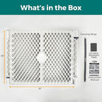 MyPet North States Petyard Plus: 3 Ft. Wide Folding Dog Playpen Indoor or Outdoor. 4-Panel Freestanding Play Pen Dog Gate Made in USA. 26" Tall, Light Gray