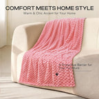 Luciphia Soft 300GSM Fleece Pet Blanket for Small Medium Large Dogs Washable 3D Textured Flannel Cat Puppy Decorative Furniture Protector Throw Durable Pink, XL(57''x40'')