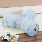 Tempcore Pet Cat Tunnel Collapsible Toy, 3-Way Kitty Tunnel with Peek Hole & Ball - Indoor Play Tube for Cats, Kittens, Puppy, Rabbit - Light Grey Boredom Relief Toy