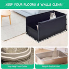 Extra Large Cat Litter Box Enclosure–Big Covered Litterbox with High Front Splash Guard, Waterproof&Portable Litter Box Cover for Indoor Cats,Kittens,Multiple Pets (Large)