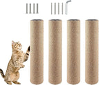 4 Pcs Cat Scratching Post Replacement for Indoor 15.7 x 3.1 Inches Cats Tree Replacement Parts Natural Jute Pole Part Cat Scratch Posts Refill with M8 Screws Spare Cat Furniture Accessories