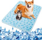 Dog Cooling Mat Self-Cooling Mat for Dogs Non-Slip Pet Cool Pad Cat Sleeping Pad Summer Blanket for Pets Foldable Washable for Kennel, Travel, Bed, Cars, Indoor and Outdoor Use (Blue, S(23*17inch))