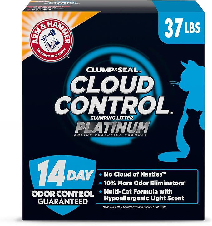 ARM & HAMMER Cloud Control Platinum Clumping Cat Litter Odor Control, 37 lbs.