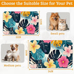 Tropical Palm Dog Food Mat,Exotic Leaves Floral Absorbent Pet Feeding Mat for Food and Water Bowl,Quick Dry Dog Placemat Non Slip Rubber Backing Waterproof Pet Supplies 12" x 20"