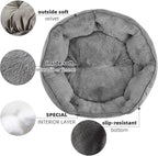 Asvin Large Dog Bed for Large Dogs, Cat Beds for Indoor Cats, Pet Bed for Puppy and Kitty, Extra Soft & Machine Washable with Anti-Slip & Water-Resistant Oxford Bottom, Grey, 35 inches