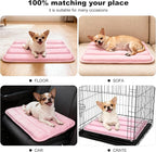 Dog Crate Pad, Ultra Soft & Anti-Slip Kennel Mat, Secure Fit for Metal Crates & Dog Cages, Washable Cozy Bed for Small Medium Large Dogs (Pink, S(23"*14"*1.5"))
