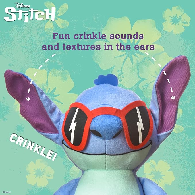 Disney for Pets Lilo and Stitch 8” Hidden Rope Plush Squeaker Dog Toy, Squeaky Pet Plushy, Tug Ropes for Dogs, Cute Dog Toy Fans
