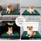 Dog Bed Mat - Dog Crate Pad - Reversible Mat for Pet Comfort - Soft Bed Crate Pads for All Seasons - Durable, Machine Washable Mat for Crates, Travel, and Home (Dark Green, 24" L*18" W*1.5" Th)
