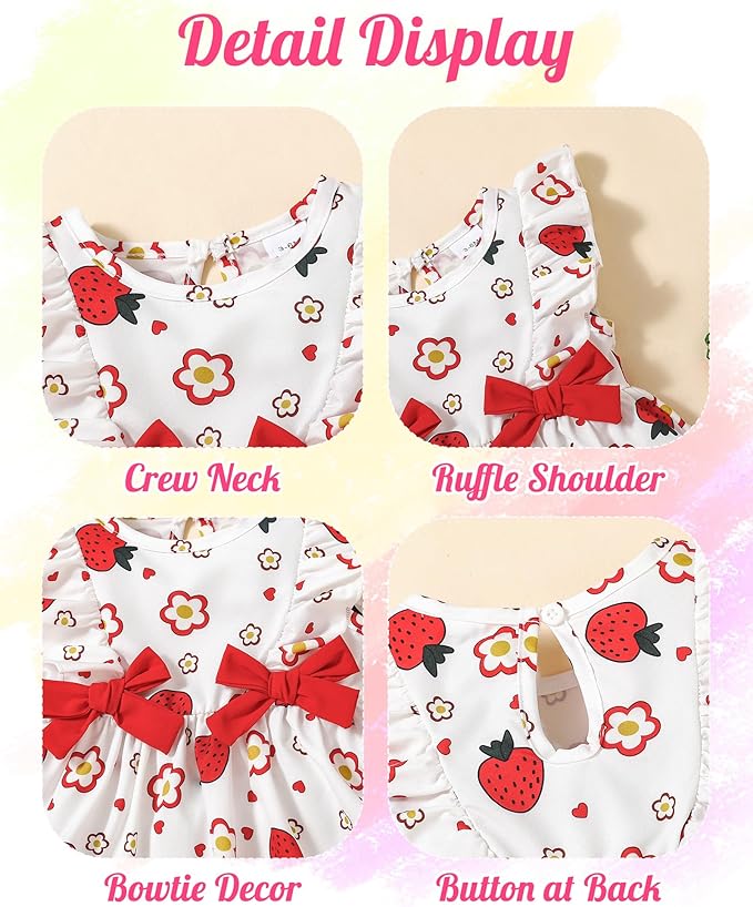 Mioglrie Baby Girl Dress Summer Girl Clothes Infant Outfits Newborn Ruffle Sleeveless Sundress Cute Dresses for Girls