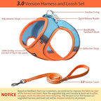 AIITLE Dog Harness, No-Pull Cat Harness with a Leash, Adjustable Reflective Dog Vest, Cat Harness Escape Proof, Outdoor Walking, Running,Training for Extra Small Dogs and House Cats Orange XXXS