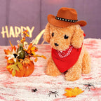 choyaxo Pet Cowboy Costume Halloween Costumes for Dogs Cat Cowboy Hat with Bandana Scarf (Small)