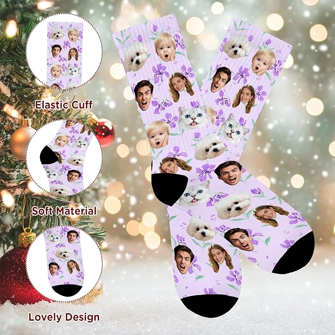 Artsadd Custom Pajamas for Women Men Family, Personalized Face Pjs Pajama Pants, Funny Pet Photo Loungewear Sleepwear Jammies