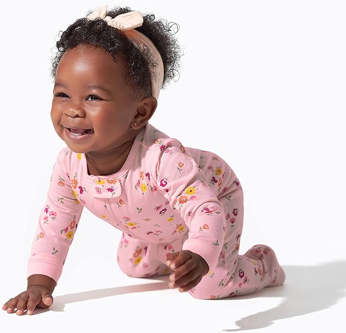 Onesies Brand Baby Girls' 4-pack Sleep 'N Play Footies Multi Pack