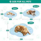 PetAmi Dog Cooling Mat, Cloud Shape, Reversible Cooling Nylon Blanket Soft Fleece Pet Pad for Dogs Cats, Summer All Season Use Q-Max>0.3, Large 49x59 in, Light Blue