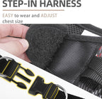 PUPTECK Dog Harness and Leash Set for Small Medium Dogs No Pull Step-in Soft Mesh Puppy Cat Vest Harnesses Reflective at Night, Plaid Pattern Black M