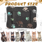 Tuanse 4 Pack Ultra Soft Dog Cat Bed Mat Small Animal Guinea Pig Bed with Cute Print Reversible Fleece Dog Crate Kennel Pad Cozy Washable Thickened Hamster Pet Beds Mat(21 x 14 Inches,Black)