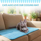 IDOMIK Dog Cooling Mat for Large Medium Small Dogs, Self Cooling Pet Mat, Washable Cooling Pad for Dogs & Cats, Summer Cool Bed for Crate, Floor, Sofa, Travel, Non-Toxic & Breathable,Blue,M
