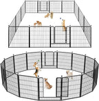 Dog Playpen 32 inch 20 Panels Indoor Outdoor Dog Pen for Medium/Small Dogs Heavy Duty Metal Dog Fence Outdoor for Yard, Puppy Playpen with Door Portable Pet Fence for RV Camping Yard