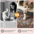 Bienbee Cat Litter Mat, 40" x 30" Jumbo Size Litter Box Mat Rug with Non-Slip Bottom, Urine and Water Proof, Easy to Clean Cat Supplies Essentials for Indoor Kitty Kitten Floor,Brown Mushrooms XL