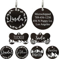 Ultra Joys Stainless Steel Pet ID Dog Name Tag Personalized Front and Back Engraving, Customized for Dogs and Cats, Optional Engraving on Both Sides, Round With Vine Design, Large