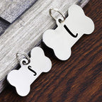 Ultra Joys Stainless Steel Pet ID Tag Dog Name Tags Personalized Front and Back Engraving, Customized Cat Tags, Optional Engraved on Both Sides, Bone Floral Design, Silver Large, Silver-bone-floral