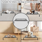 Newly Upgraded Elevated Cat Beds for Indoor - Washable Material, Comfortable Elevated Design for Cats, Ideal for Indoor Use to Keep Pets Cool and Cozy, Suitable for Small and Medium-Sized Cats