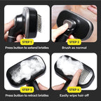 Hertzko Self Cleaning Slicker Brush for Cats & Dogs – Grooming Tool for Shedding Long & Short Hair – Retractable Bristles – Easy-Clean Cat & Dog Deshedding Brush, Painless Detangling - Black