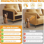 cat Scratching mat Self-Adhesive, Trimmable Furniture Protector for Couch, Sofa, Wall & Cat Trees - Durable Scratch Pad with Nano Tape, DIY Climbing Carpet for Indoor Cats (Brown, 23.6"x15.8")