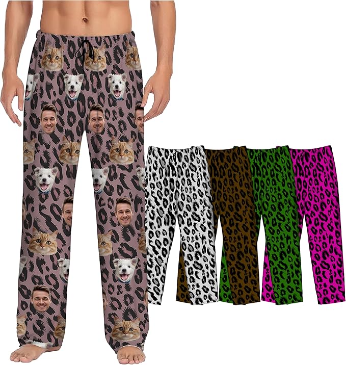 Custom Pajamas Pants With Photo Face Custom PJ Pants Personalized Gifts For Women Men Pet Dog Cat Christmas Valentines