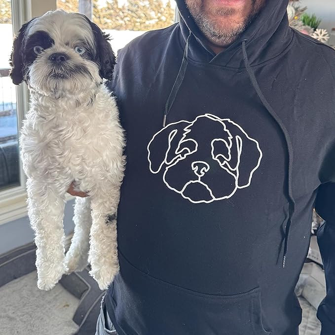 GODMERCH Customized Pet Embroidered Sweatshirt, Custom Dog Face Embroidered Sweatshirt, Dog Mom Sweater