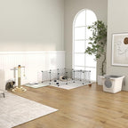 PawHut Cat Litter Box with Lid, Covered Kitty Litter Box with Front Entrance, Top Exit, Scoop, Easy Cleaning Cat Toilet for Odor Control, Privacy, White