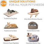 K&H Pet Products Bolster Kitty Sill Cat Window Perch Bed for Large Cats, Orthopedic Window Hammock Holds 40 lbs, Washable Cover, Indoor Windowsill Furniture Bed Seat - Tan/Kitty Unheated 14 X 24in