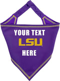NCAA LSU Tigers Personalized Tie Bandana for Dogs & Cats, Size Large/X-Large. Custom Dog Bandana Scarf Bib for Pet Cat Dog. The Ultimate Game-Day & Party Customizable Bandana